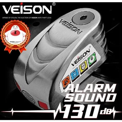 VEISON Motorcycle Lock Alloy Quad Lock Bicycle Alarm 130dB Motorcycle Alarm Anti-theft Scooter Bike Padlock Moto Disc Quad Lock