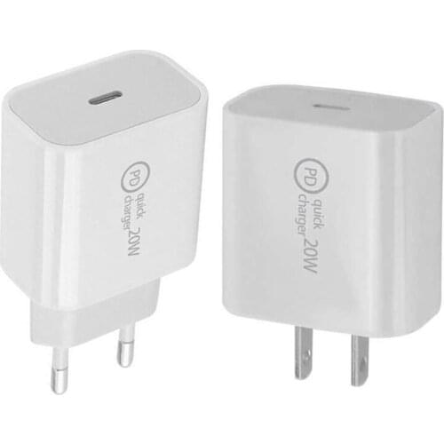 PD 20W Fast Charging USB C Charger for iPhone 12 11 XS XR X 8 Plus PD Charger for iPad Air 4