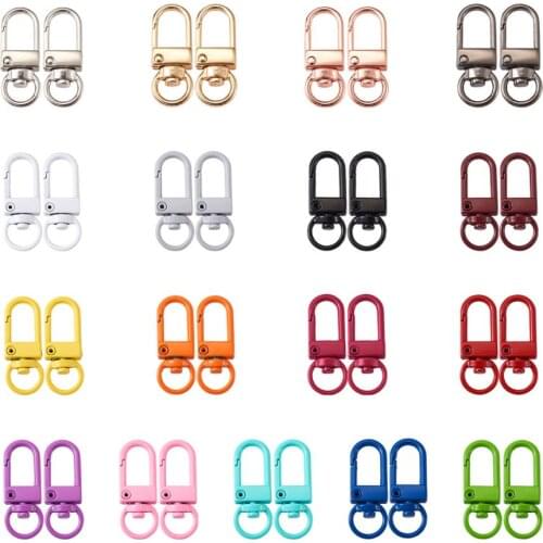 34pcs/Set Mix Color Alloy Swivel Snap Hook Clasp For DIY Jewelry Keychain Making Crafts Decor Accessories