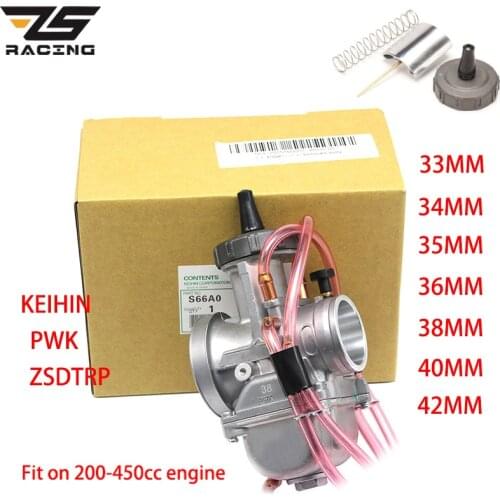 ZS Racing Motorcycle Keihin PWK Carburetor 33 34 35 36 38 40 42mm Racing Carb Universal 2T 4T engine Dirt Bike Scooter ATV Quad