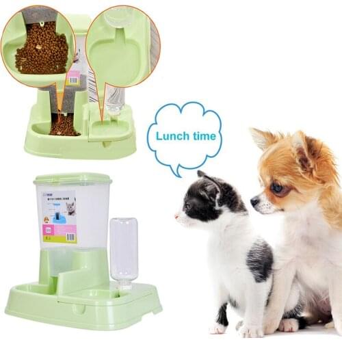 1.5L Automatic Pet Feeder Dogs Cats Drinking Fountain Pet Bowl Dual Use Feeding Bowl New Pet Water Dispenser Cats Dogs Supplies