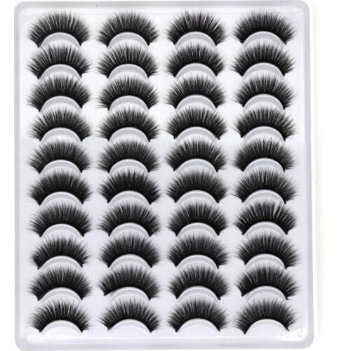 10/14/20Pairs HandMade Mink Eyelashes Makeup 3D Mink Lashes Natural False Eyelashes Long Eyelashes Extension 10 Pairs Fake Eye