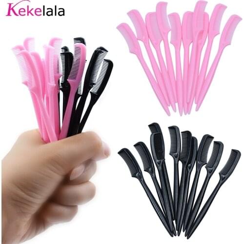 10Pcs/Lot Micro Eyelash Extension Combs Makeup Tools Mini Eyebrow Brushes Mascara Wands Applicators Spoolies for Wholesale