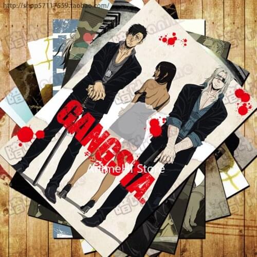 10 pcs/set Anime GANGSTA posters Worick Arcangelo Nicolas Brown Alex Benedetto wall pictures for Colletion A3 42x29CM Stickers