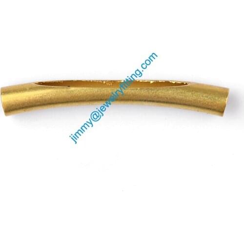 2013 New Jewelry findings Raw Brass curved tube beads spacer tube beads spacer bar for bracelet 4*30mm