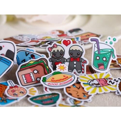 40PCS cute Food Stickers Set Scrapbooking Stickers For Journal Planner Diy Crafts