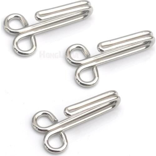 50pcs/lot big metal brass hook 32*18mm silver nickle color trousers skirts coat dress pants free shipping HE-027