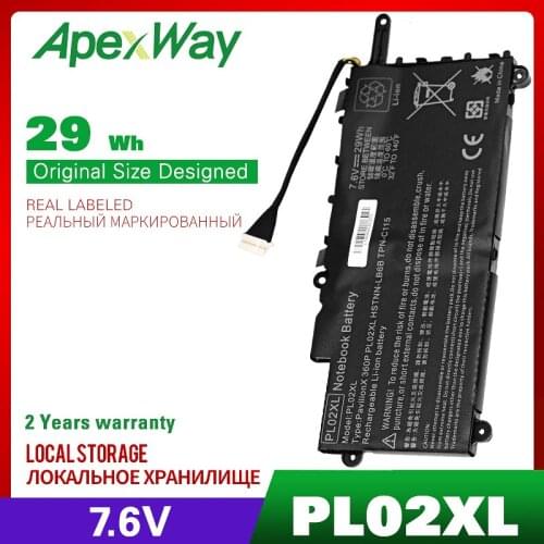 ApexWay 29WH 7.6V Battery for HP Pavilion 11 11-n010dx 11-n000snx X360 PL02XL 751681-421 HSTNN-LB6B HSTNN-DB6B TPN-C115
