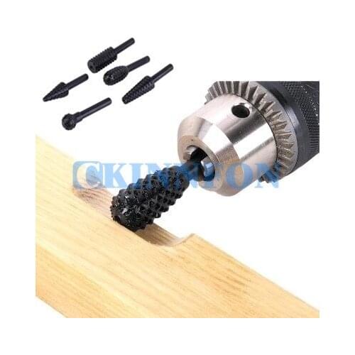 DHL 20Set New 5pcs Silver Steel Rotary Burr Set 1/4'' 6mm Shank Wood Rasp Drill Bit (Color: Silver)