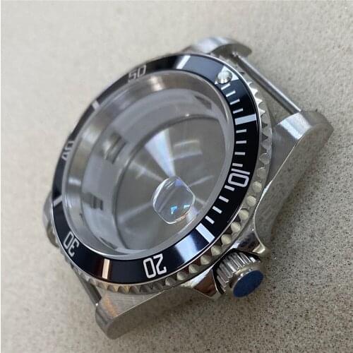 For Miyota 8215/821A Mingzhu 2813/3804 Watch Movement 40MM Stainless Steel Watch Case Aluminum Ring Sapphire Glass Set