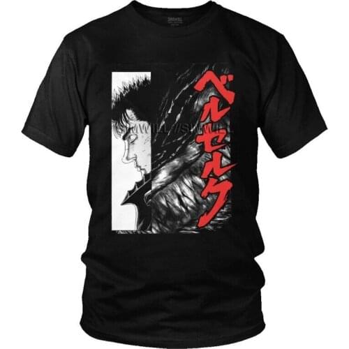 Japanese Anime Manga Berserk T Shirt Men Short Sleeve Cotton T-shirt Anime Manga Guts Tee Tops Streetwear Tshirts Gift Idea