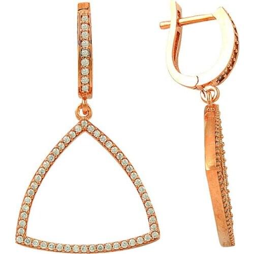 Geometric Dangle Earring 925 Sterling Silver Drop Designer Turkish Earrings серьги серебро сережк