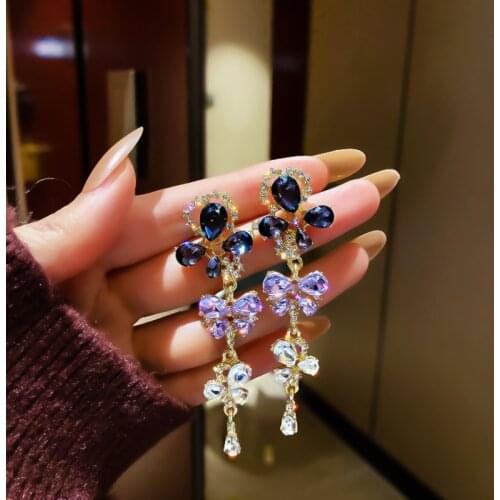 Summer new personality creative flower pendant earrings luxury fashion prom party earrings for women holiday gifts