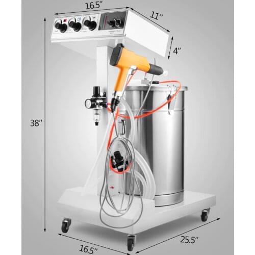 450g/min WX-101 Powder Coating Machine 45L Capacity Electrostatic Powder Coating Machine Spraying Gun Paint
