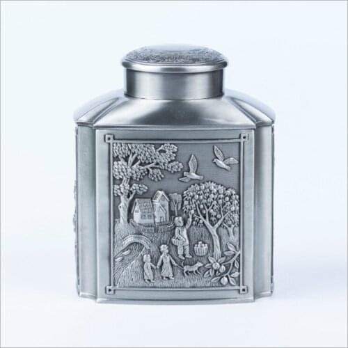 European retro tin alloy metal Tea can Storage Boxes Sealed Coffee Powder Cans Tea Leaves Container Tea Caddy Organiz CYG06