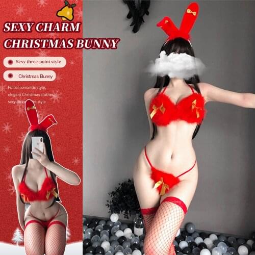 Autumn New Sexy Lingerie Playful Bunny Girl Headband Uniform Temptation Christmas Three-point Suit Cosplay Cute Girl Suit