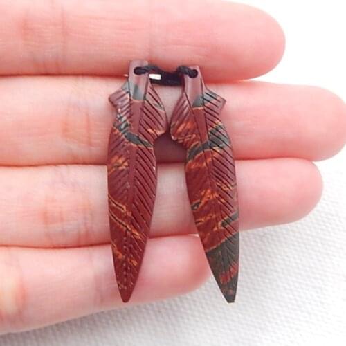 Birthday gift,Wholesale gems,Multi-Color Picasso Jasper Earring,Charms Women Earrings Jewelry Gift Gem Customized,39x9x4mm,4.7g