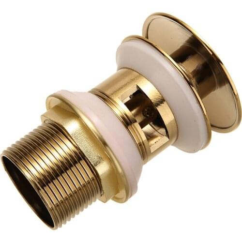 Basin Sink Pressure Spring Drain Brass Drain Filter With Overflow Holes Drain Stopper Plug For Home Hotel Bath Basin Hardware