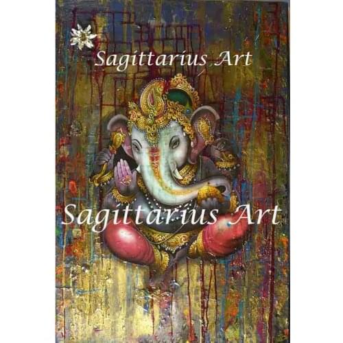 Hand painted Anima ganesha paintings oil paint painting drawing on canvas painting hand oil painting