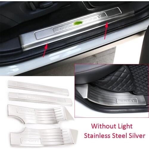 Stainless Steel Silver Door Sill Plate Guards Cover For Land Rover Discovery Sport 2020