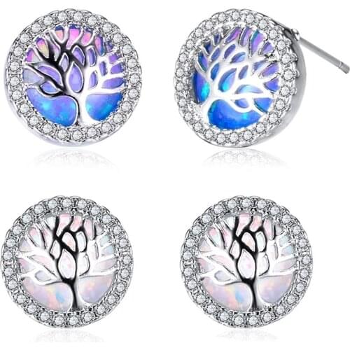 Fashion Women Earrings Tree Branch Cubic Zirconia Personality Glamour Female Ear Stud Wedding Christmas Gift Jewelry