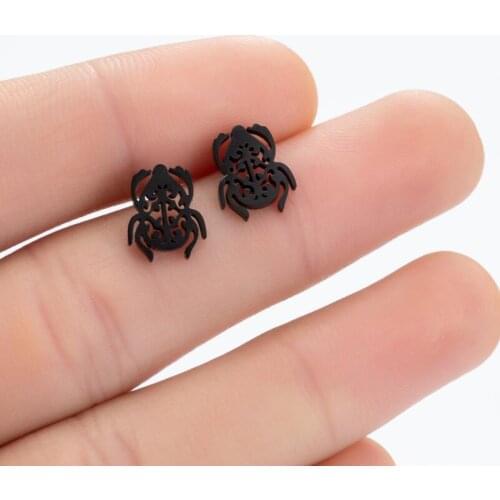 Stainless Steel Earrings Big Beetle Nature Study Summer Punk Whimsical Statement Jewelry Earings