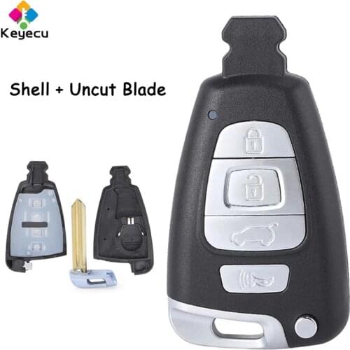 KEYECU Smart Remote Control Car Key Shell Case With 4 Buttons - for Hyundai Veracruz 2007 2008 2009 2010 2011 2012, 95440-3J600