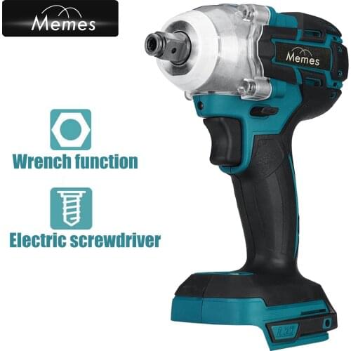 Brushless Cordless Electric Impact Wrench Screwdriver Rechargeable 1/2 inch Wrench Power Tools Compatible for Makita 18V Battery