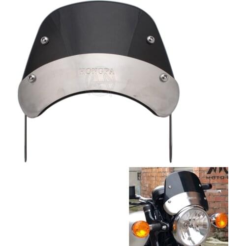 Motorcycle Black ABS Windshield Wind Deflector Windscreen Universal for Motorcycle 7.5"-9.45" Headlight