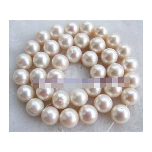 Jewelry 00514 Natural AAB 11-12mm Round White Fresh Water Pearl Beads 15" 5.5