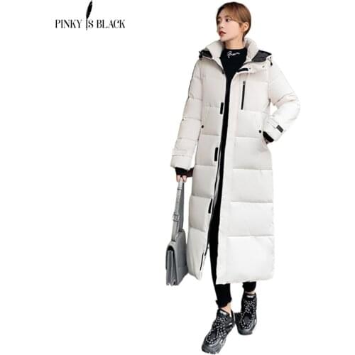 PinkyIsBlack 2021 Autumn Winter Women Jacket Long Hooded Parka Cotton Padded Female High Quality Warm Winter Outwear Coat Women