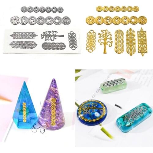 1 Set Seven Chakras Metal Stickers Epoxy Resin Mold Fillings Jewelry Making Material Filler DIY Art Crafts Decorations