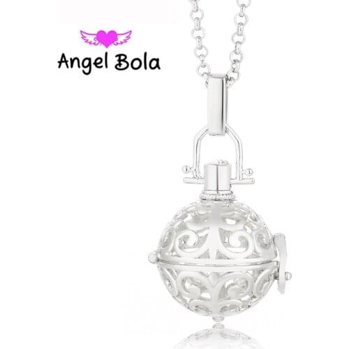 10PCS Wholesale Mix Colors Angel Cage Ball Long Chain Engelsrufer Pendant Pregnant Necklace Harmony Chime Jewelry L019