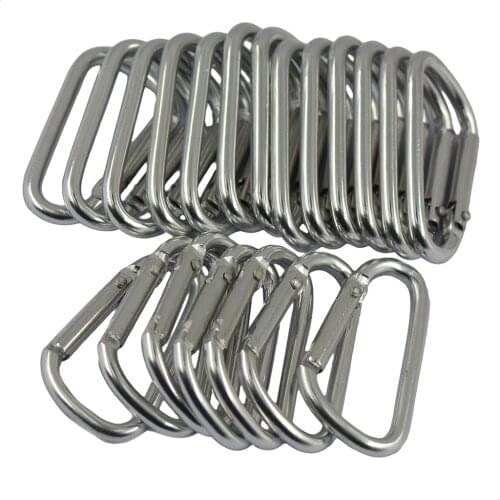 20 Pieces Carabiner D-Ring Snap Clip Hook Buckle Keychain Keyring Camping Hiking