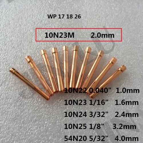 20pcs 10N23M 2.0mm Collet FIT TIG torch SR DB PTA WP 17 18 26 Series