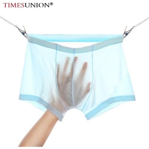 3pcs Summer Boxer Shorts Underwear Cool Ice Silk Mens Boxer Underpants Super Breathable Men Sexy Slim Man Panties Plus Size