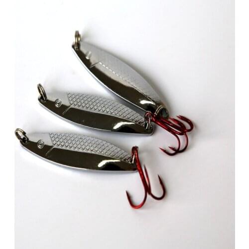 6PC/SET Fishing Lure Metal spoon lure 10.2g 6cm fishing bait sea fishing spinner lure carp fishing tackle free shipping