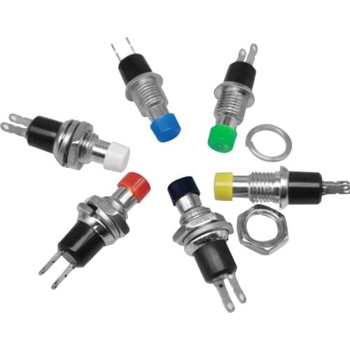 6Pcs PBS-110 7MM Normally Open Momentary Push Small Round Button Switch Push self-resetting No lock Switch Button Micro Switch