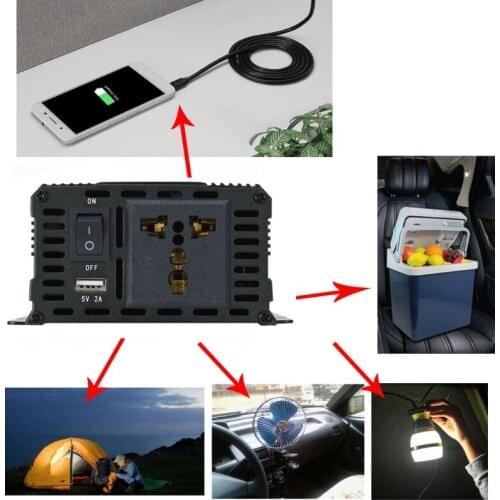 600W Car Inverter DC 12V/24V to AC 110V/220V Voltage Converter with LCD Display B36B