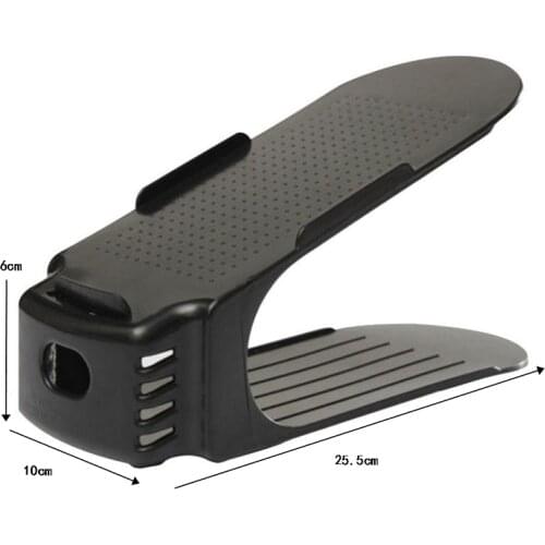 80% Hot Sale 10Pcs Adjustable Double Layer Shelf Shoe Rack Holder Space-saving Storage Organizer Stand Creative PP Shoe Holder