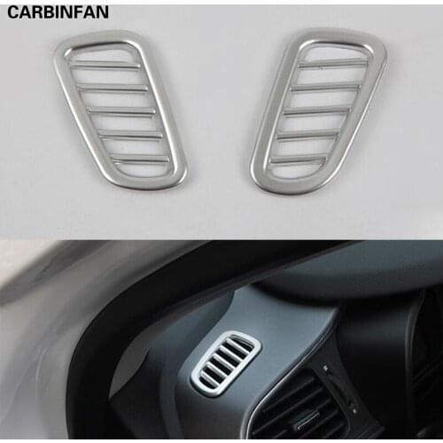 Car ABS chrome front Air conditioning Outlet Vent Cover Trim For RENAULT KADJAR 2016 2Pcs/Set
