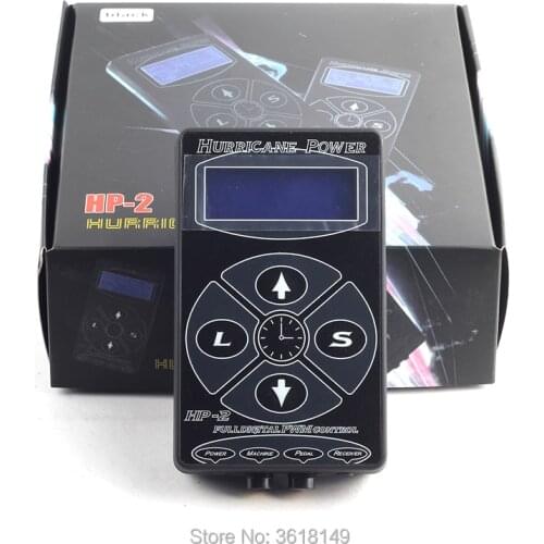 Black HP-2 Digital LCD Tattoo Power Supply Hurricane Rotary Tattoo Machine Tattoo Power Supply Tattoo Supplies Permarent Makeup