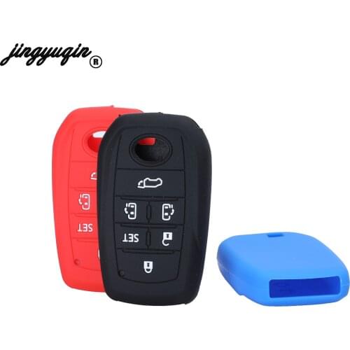 Jingyuqin Silicone Car Key Case For Toyota Vellfire Alphard 30 Series Previa Tarago Cover Remote Fob Shell 6 Buttons skin