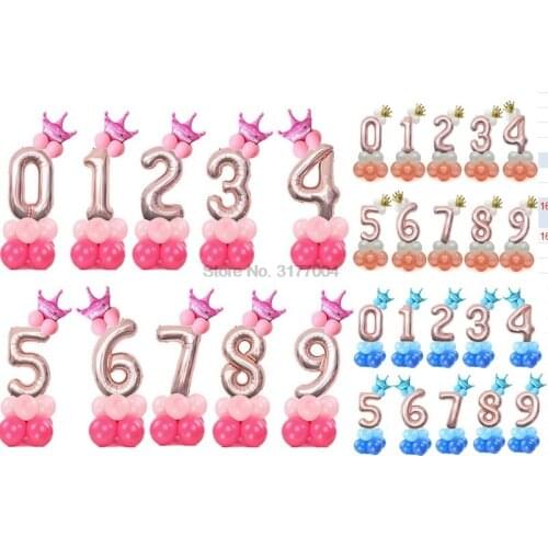 DHL 100pcs 32inch Number Foil Balloons Birthday Ballon Birthday Party Decor Air Balloon Figure DIY Ball Supplies Craft Toys