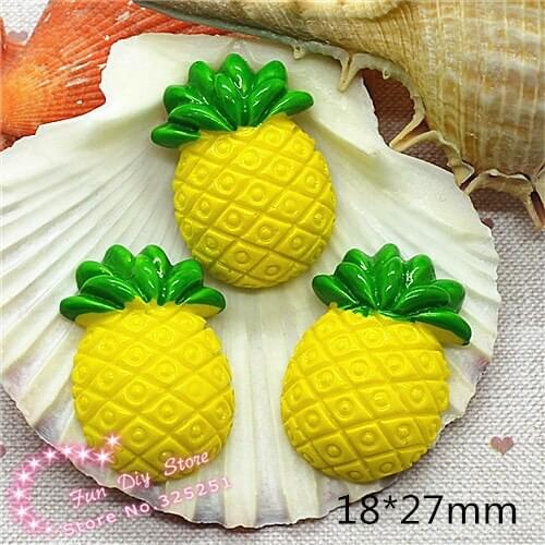 Kawaii resin cute ananas Resin Cabochon Flatbacks DIY accessories 50pcs/lot 18*27mm