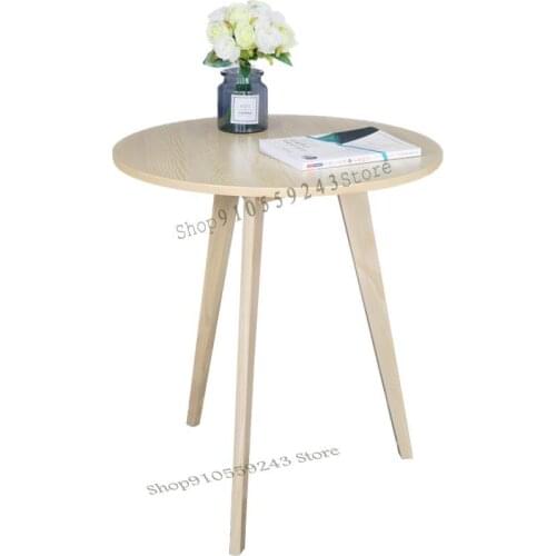 Solid Wood Coffee Table White Small Round Table Simple Modern Creative Balcony European And American Coffee Table Small Apartmen