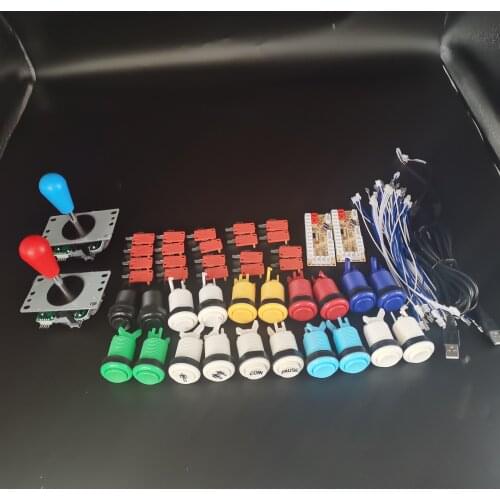 2 Player Kit Arcade Zero Delay Usb Encoder to PC Rasberry PI American Style SANWA Joystick Happ Arcade Cabinet