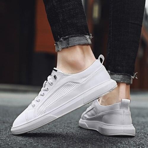 Fashion New White Shoes Men Breathable Off White Lace up Sneakers Men Lightweight Comfortable Walking Sneakers Male Footwear