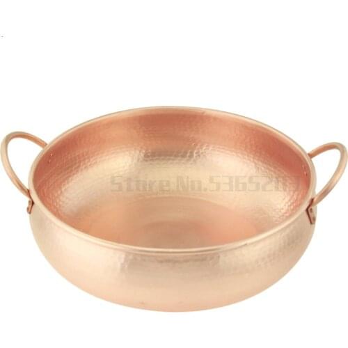 Copper hot pot pure copper thick small copper pot old Beijing induction cooker copper copper soup pot pot manual household