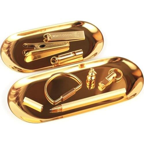 30pcs/lot Metal Stainless Steel Oval Plate Dessert Pastry Fruit Snack Coffee Cup Dish Plate Gold Color Silver Color LZ0920